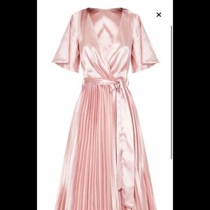 NEW PrettyLittleThing Pink Satin Midi Dress